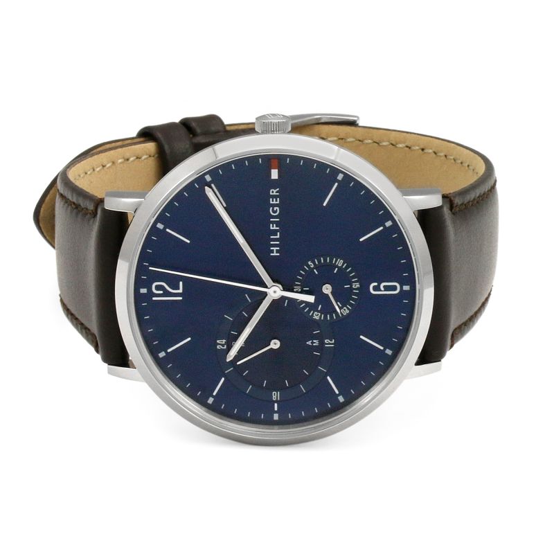 Tommy Hilfiger Cooper Blue Dial Brown Leather Strap Watch for Men - 1791508 Buy Now By Tommy Hilfiger