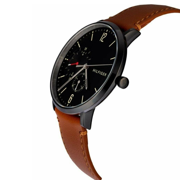 Tommy Hilfiger Brooklyn Quartz Black Dial Brown Leather Strap Watch for Men - 1791510 Buy Now By Tommy Hilfiger