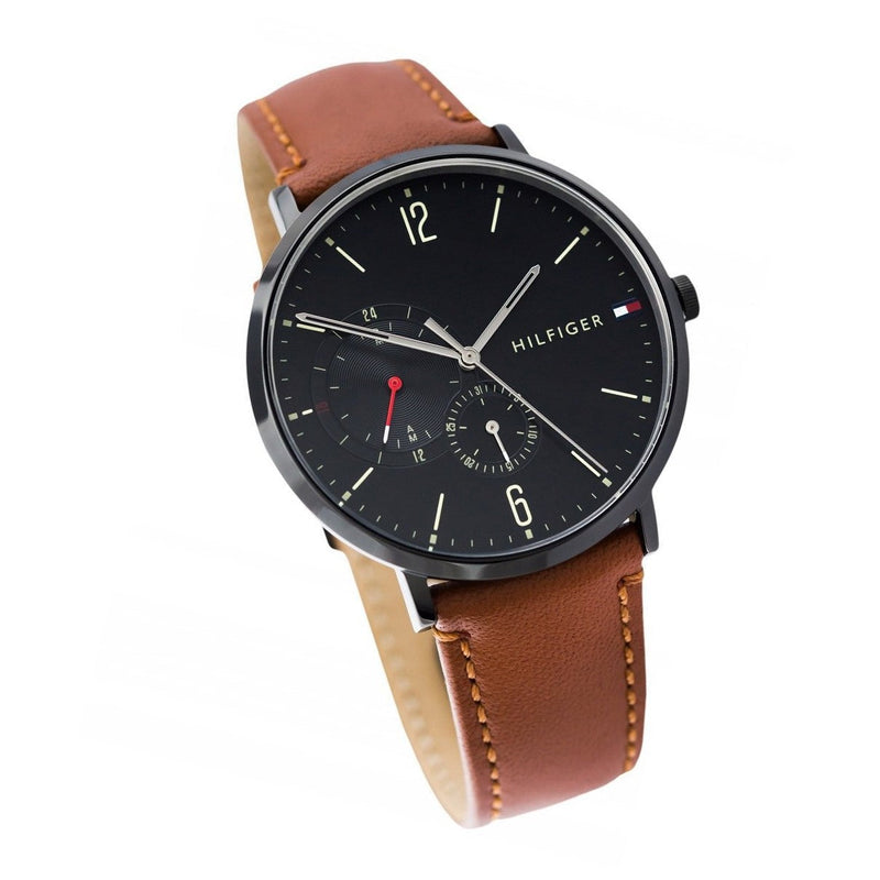 Tommy Hilfiger Brooklyn Quartz Black Dial Brown Leather Strap Watch for Men - 1791510 Buy Now By Tommy Hilfiger