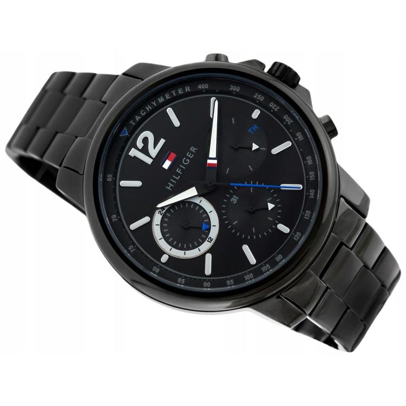 Tommy Hilfiger London Chronograph Black Dial Black Steel Strap Watch for Men - 1791529 Buy Now By Tommy Hilfiger