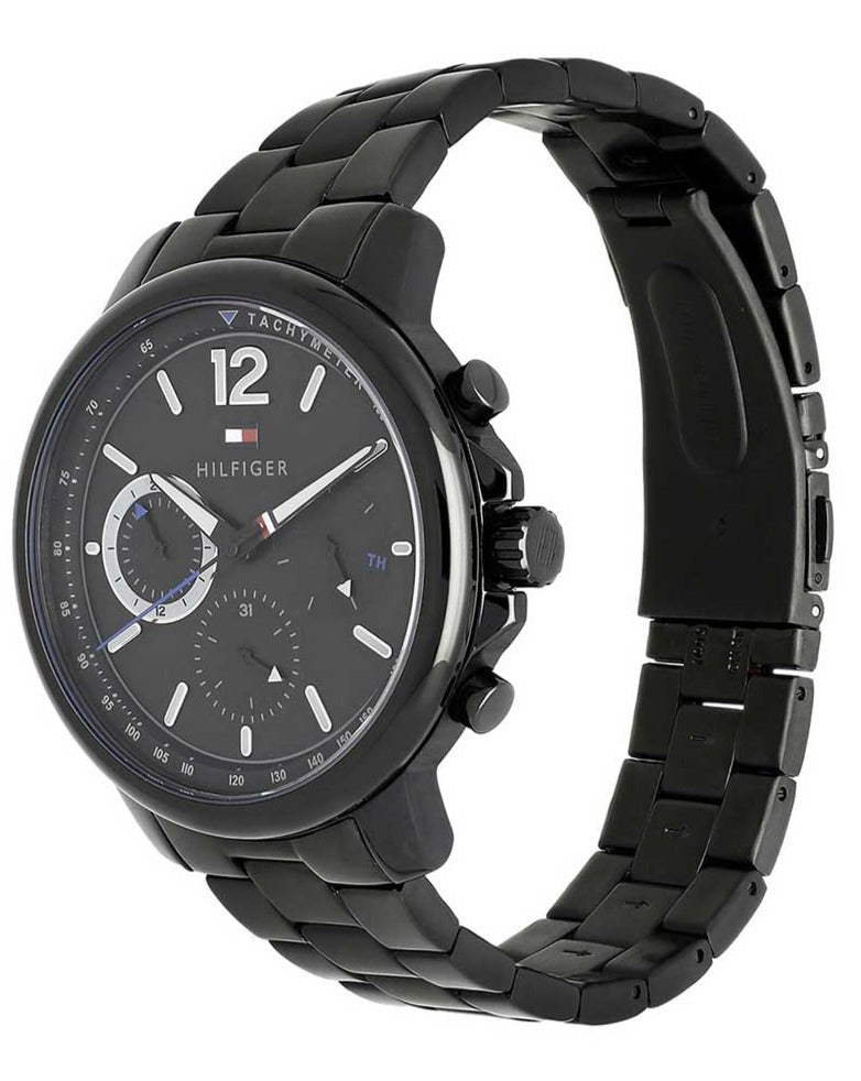 Tommy Hilfiger London Chronograph Black Dial Black Steel Strap Watch for Men - 1791529 Buy Now By Tommy Hilfiger