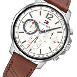 Tommy Hilfiger Landon Chronograph White Dial Brown Leather Strap Watch for Men - 1791531 Buy Now By Tommy Hilfiger