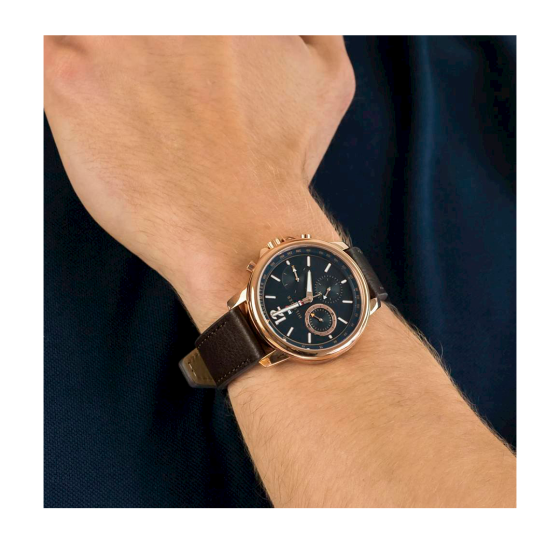 Tommy Hilfiger London Chronograph Blue Dial Brown Leather Strap Watch for Men - 1791532 Buy Now By Tommy Hilfiger