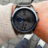 Tommy Hilfiger Deacon Analog Black Dial Black Mesh Bracelet Watch for Men - 1791547 Buy Now By Tommy Hilfiger