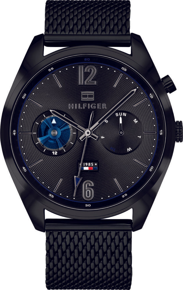 Tommy Hilfiger Deacon Analog Black Dial Black Mesh Bracelet Watch for Men - 1791547 Buy Now By Tommy Hilfiger