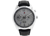Tommy Hilfiger Deacan Grey Dial Black Leather Strap Watch for Men - 1791548 Buy Now By Tommy Hilfiger