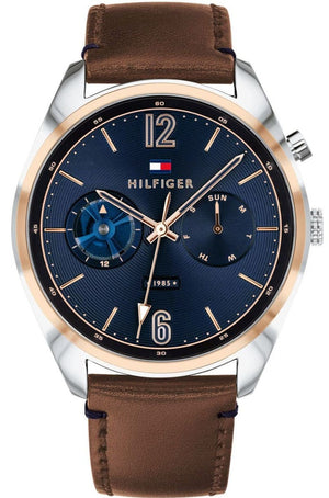 Tommy Hilfiger Deacan Blue Dial Brown Leather Strap Watch for Men - 1791549 Buy Now By Tommy Hilfiger
