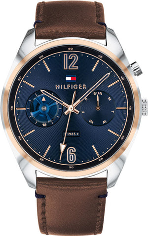 Tommy Hilfiger Deacan Blue Dial Brown Leather Strap Watch for Men - 1791549 Buy Now By Tommy Hilfiger