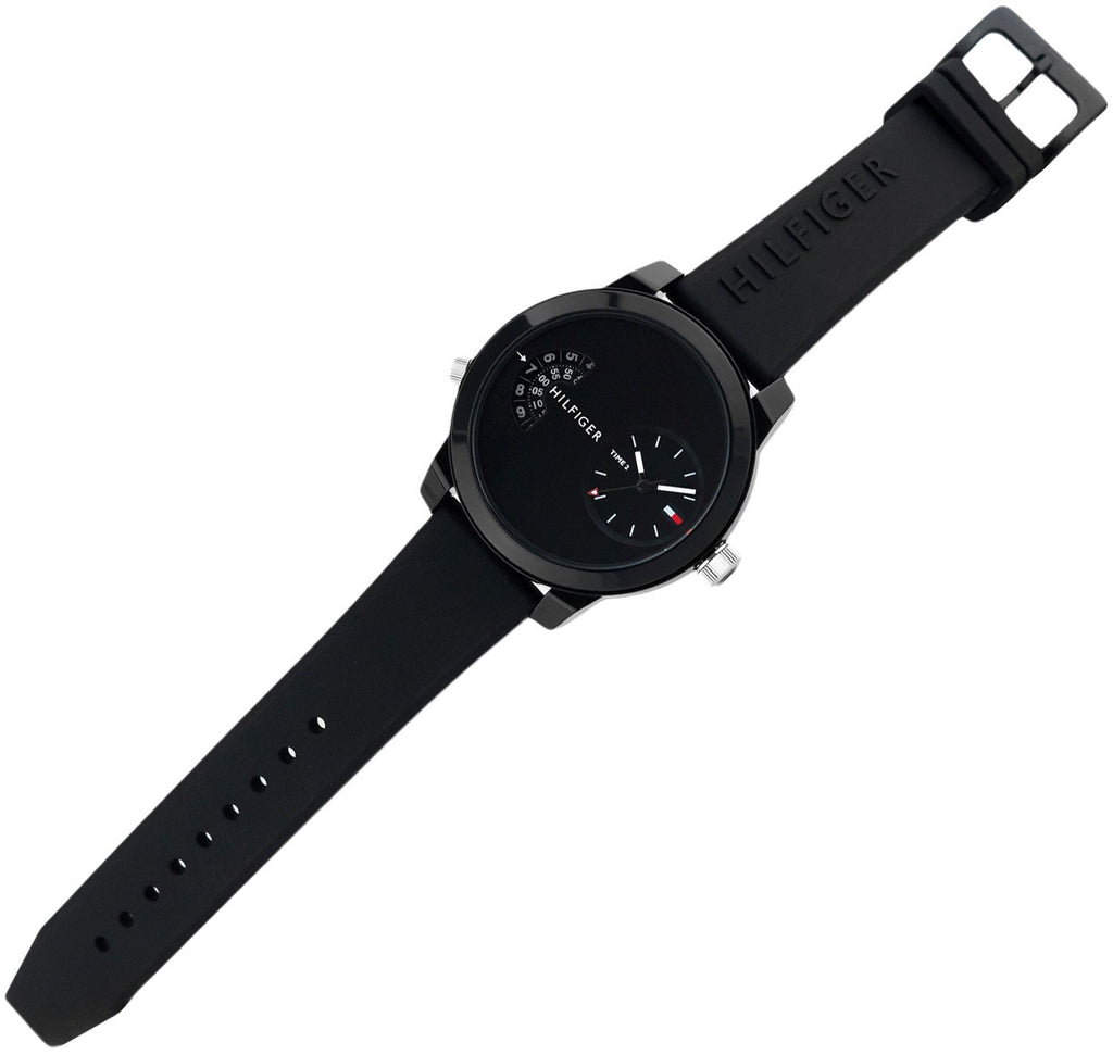 Tommy Hilfiger Denim Black Dial Black Rubber Strap Watch for Men - 1791555 Buy Now By Tommy Hilfiger
