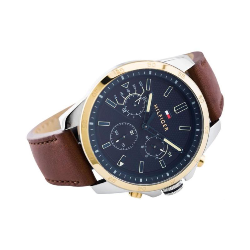 Tommy Hilfiger Decker Blue Dial Brown Leather Strap Watch for Men - 1791561 Buy Now By Tommy Hilfiger