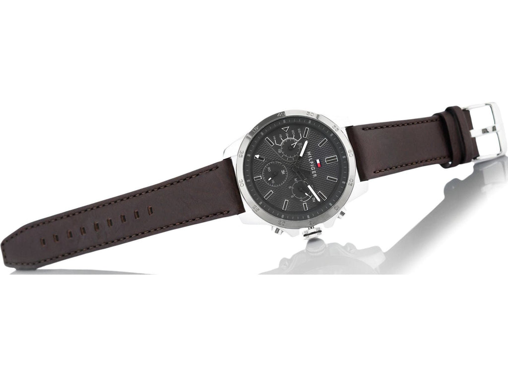 Tommy Hilfiger Decker Grey Dial Brown Leather Strap Watch for Men - 1791562 Buy Now By Tommy Hilfiger