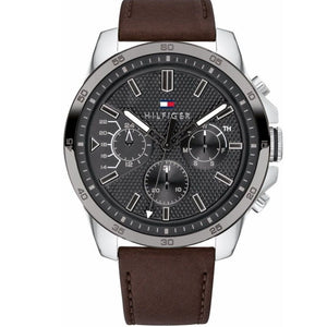 Tommy Hilfiger Decker Grey Dial Brown Leather Strap Watch for Men - 1791562 Buy Now By Tommy Hilfiger