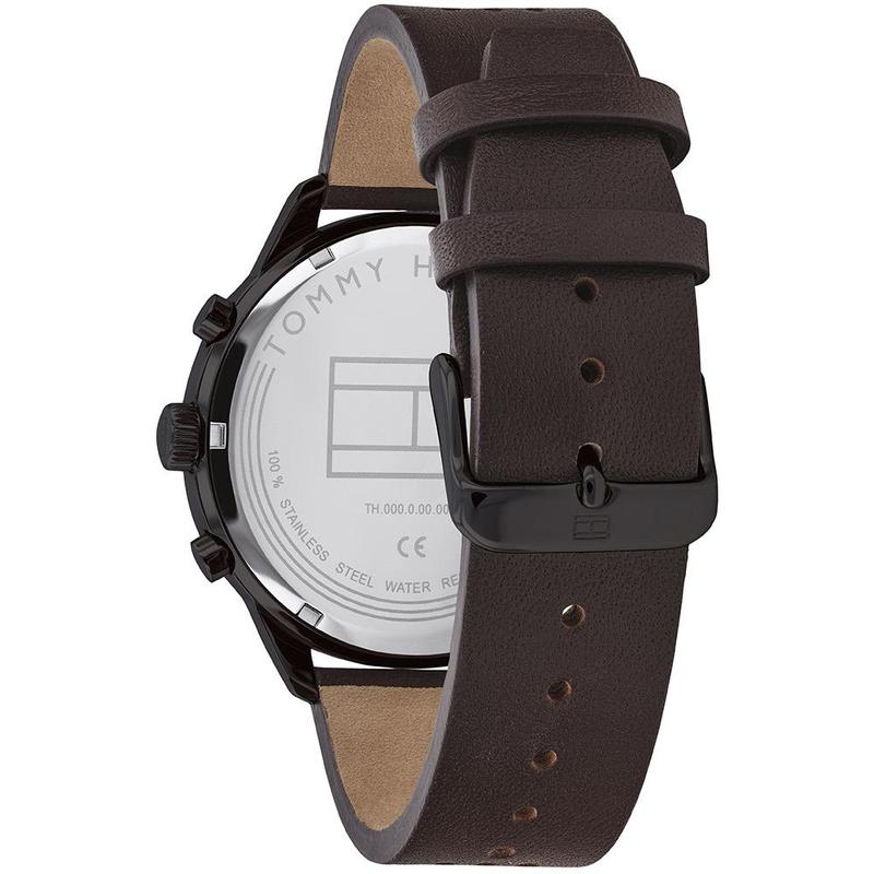 Tommy Hilfiger Chase Quartz Black Dial Brown Leather Strap Watch for Men - 1791577 Buy Now By Tommy Hilfiger