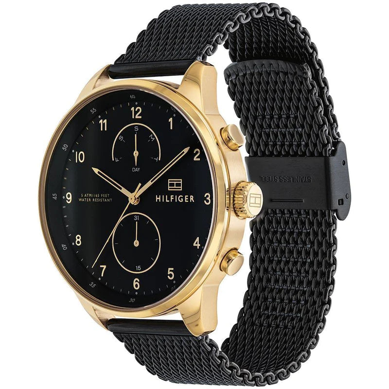 Tommy Hilfiger Chase Quartz Black Dial Black Mesh Bracelet Watch for Men - 1791580 Buy Now By Tommy Hilfiger