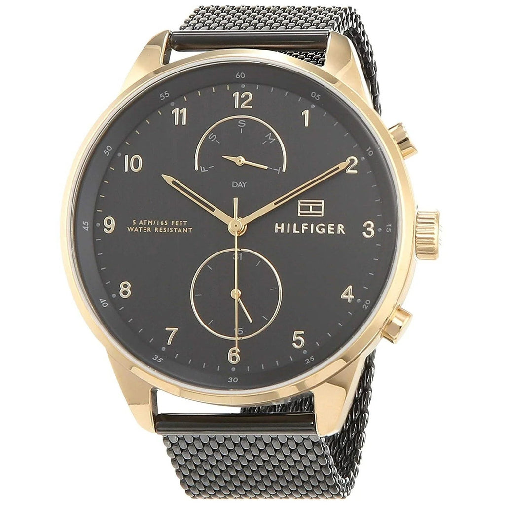 Tommy Hilfiger Chase Quartz Black Dial Black Mesh Bracelet Watch for Men - 1791580 Buy Now By Tommy Hilfiger