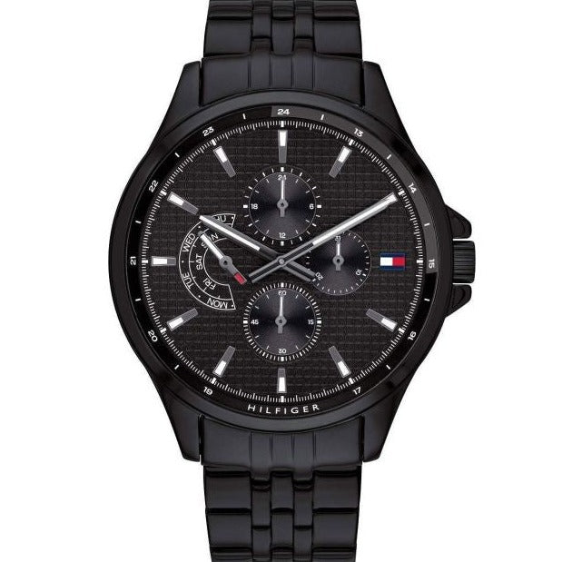Tommy Hilfiger Shawn Quartz Black Dial Black Steel Strap Watch for Men - 1791611 Buy Now By Tommy Hilfiger