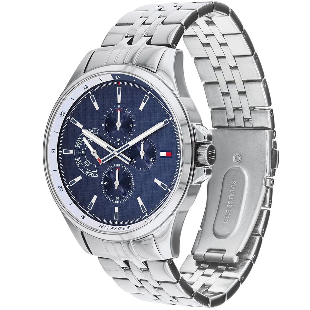 Tommy Hilfiger Shawn Multifunction Quartz Blue Dial Silver Steel Strap Watch for Men - 1791612 Buy Now By Tommy Hilfiger