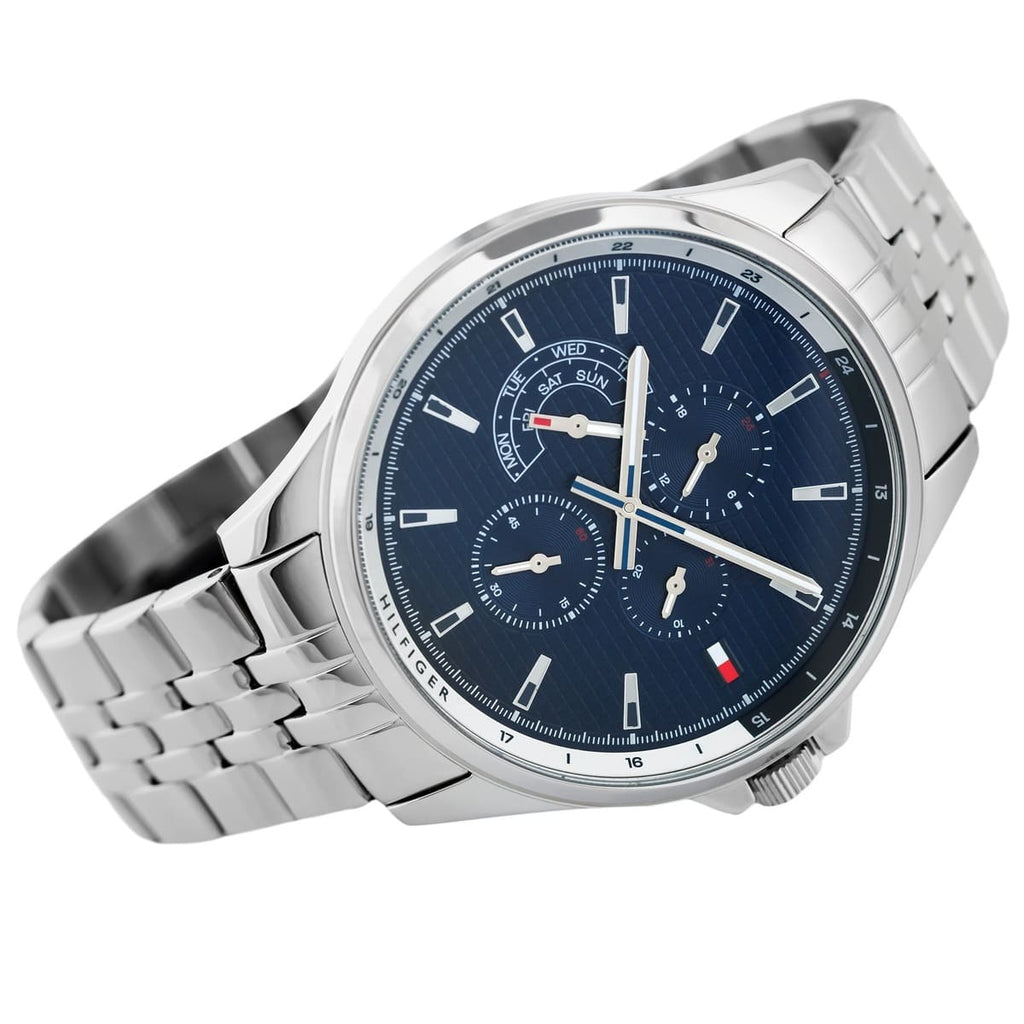 Tommy Hilfiger Shawn Multifunction Quartz Blue Dial Silver Steel Strap Watch for Men - 1791612 Buy Now By Tommy Hilfiger