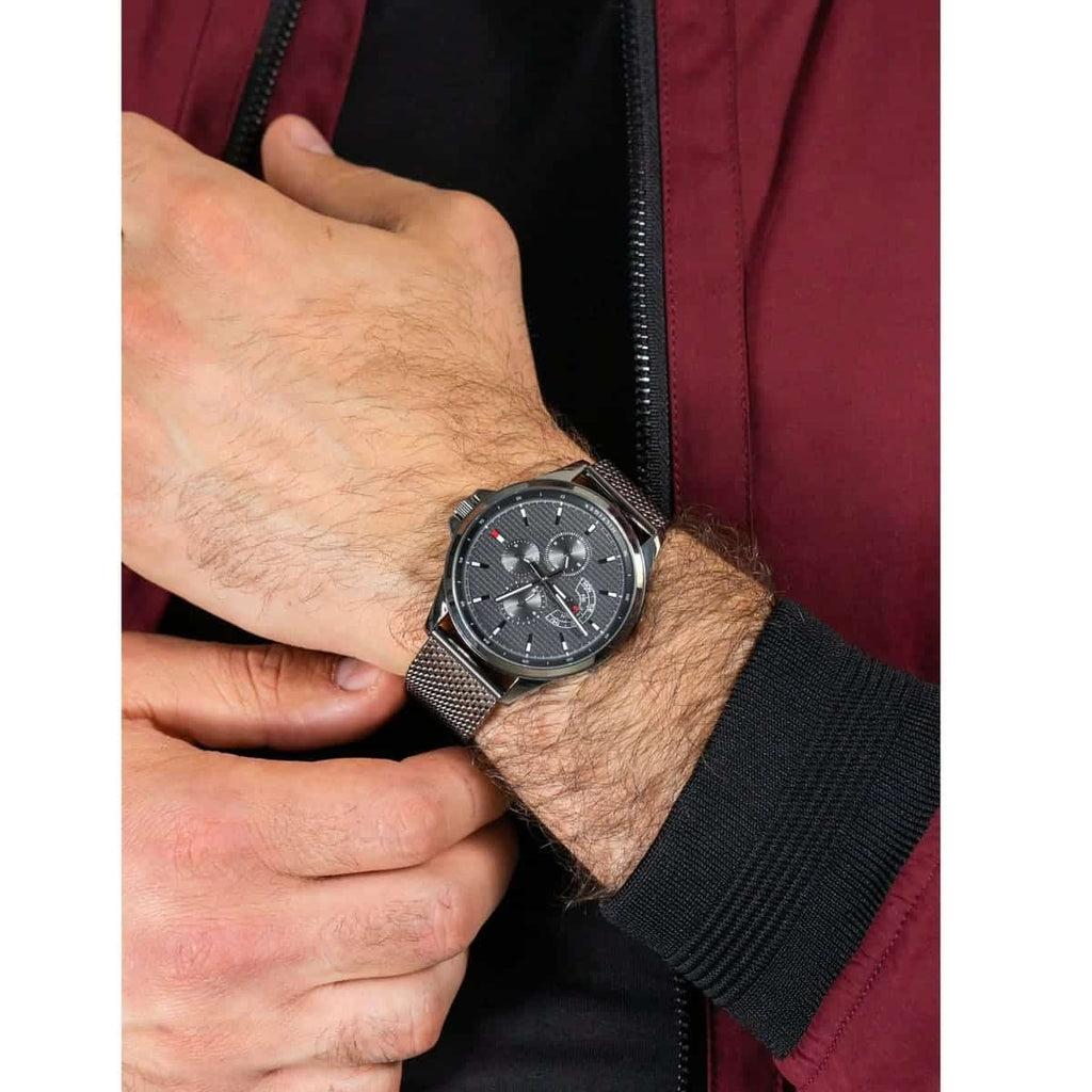 Tommy Hilfiger Shawn Chronograph Quartz Grey Dial Grey Mesh Bracelet Watch for Men - 1791613 Buy Now By Tommy Hilfiger