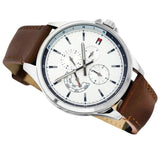 Tommy Hilfiger Multi Function Quartz White Dial Brown Leather Strap Watch for Men - 1791614 Buy Now By Tommy Hilfiger