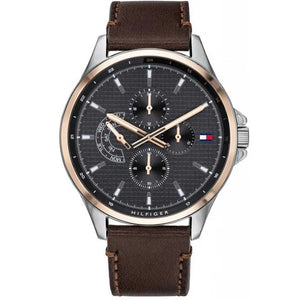 Tommy Hilfiger Shawn Multifunction Grey Dial Brown Leather Strap Watch for Men - 1791615 Buy Now By Tommy Hilfiger