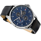 Tommy Hilfiger Shawn Multifunction Quartz Blue Dial Black Leather Strap Watch for Men - 1791616 Buy Now By Tommy Hilfiger
