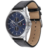 Tommy Hilfiger Shawn Multifunction Quartz Blue Dial Black Leather Strap Watch for Men - 1791616 Buy Now By Tommy Hilfiger