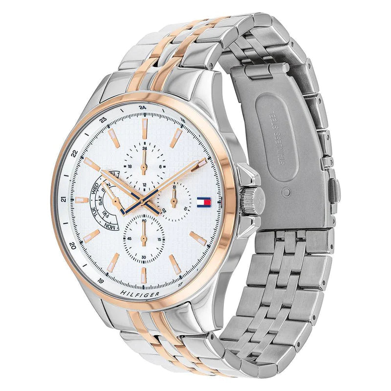 Tommy Hilfiger Shawn Quartz White Dial Two Tone Steel Strap Watch for Men - 1791617 Buy Now By Tommy Hilfiger