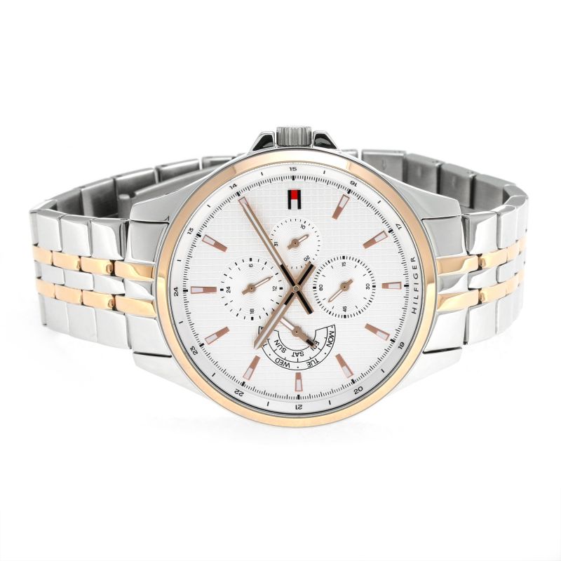 Tommy Hilfiger Shawn Quartz White Dial Two Tone Steel Strap Watch for Men - 1791617 Buy Now By Tommy Hilfiger