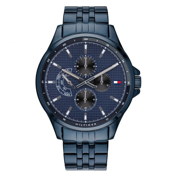 Tommy Hilfiger Shawn Quartz Blue Dial Blue Steel Strap Watch for Men - 1791618 Buy Now By Tommy Hilfiger