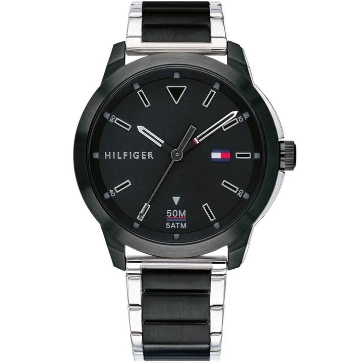 Tommy Hilfiger Sneaker Quartz Black Dial Two Tone Steel Strap Watch for Men - 1791619 Buy Now By Tommy Hilfiger