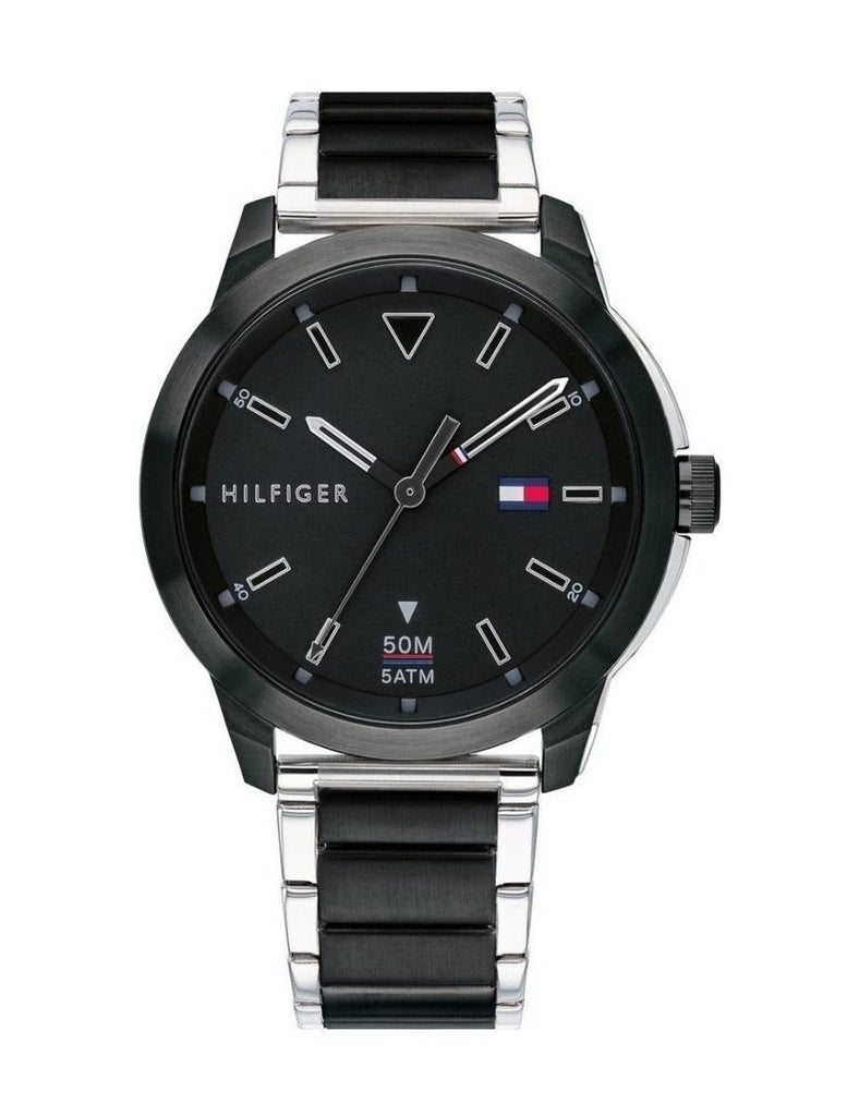 Tommy Hilfiger Sneaker Quartz Black Dial Two Tone Steel Strap Watch for Men - 1791619 Buy Now By Tommy Hilfiger