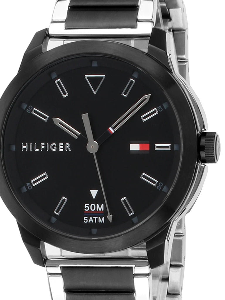Tommy Hilfiger Sneaker Quartz Black Dial Two Tone Steel Strap Watch for Men - 1791619 Buy Now By Tommy Hilfiger