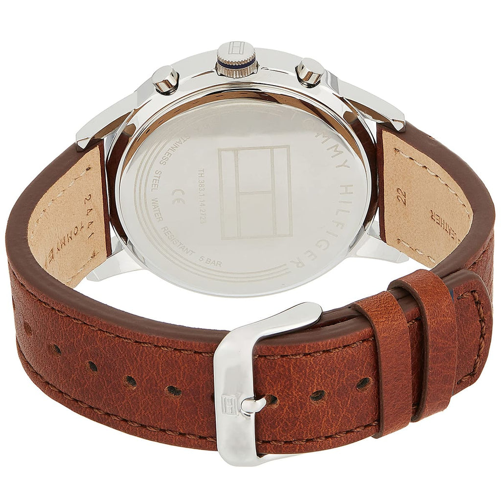 Tommy Hilfiger Kyle Multifunction Blue Dial Brown Leather Strap Watch for Men - 1791629 Buy Now By Tommy Hilfiger