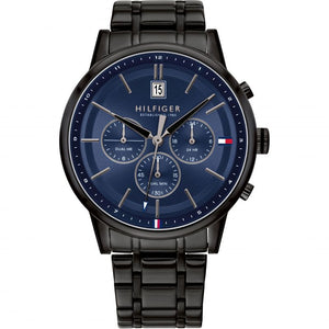 Tommy Hilfiger Kyle Quartz Blue Dial Black Steel Strap Watch for Men - 1791633 Buy Now By Tommy Hilfiger