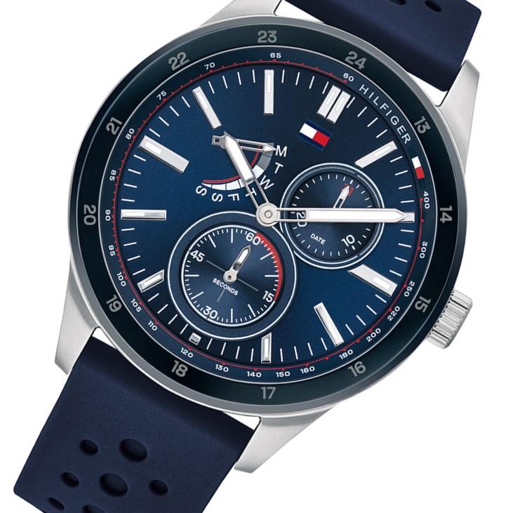 Tommy Hilfiger Austin Quartz Blue Dial Blue Rubber Strap Watch for Men - 1791635 Buy Now By Tommy Hilfiger