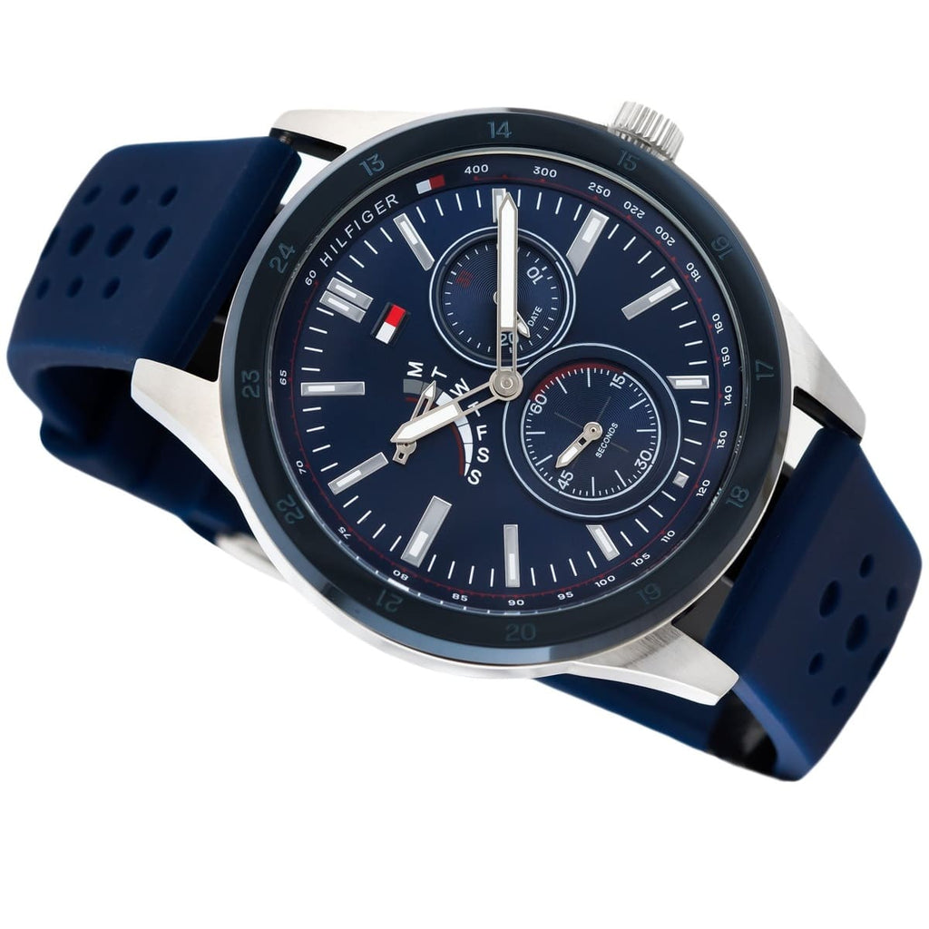 Tommy Hilfiger Austin Quartz Blue Dial Blue Rubber Strap Watch for Men - 1791635 Buy Now By Tommy Hilfiger
