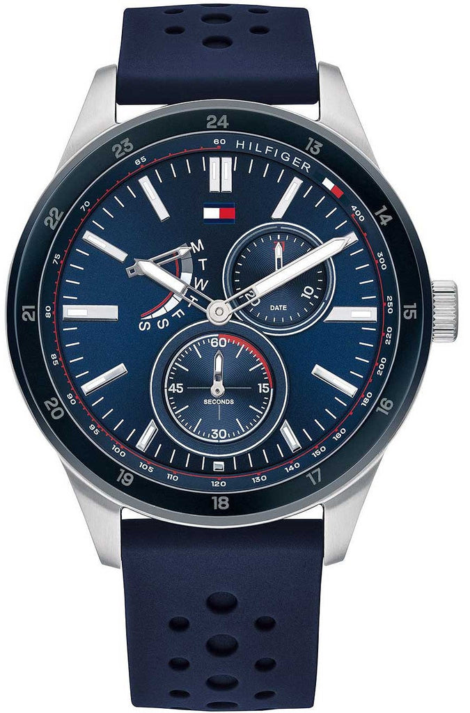 Tommy Hilfiger Austin Quartz Blue Dial Blue Rubber Strap Watch for Men - 1791635 Buy Now By Tommy Hilfiger