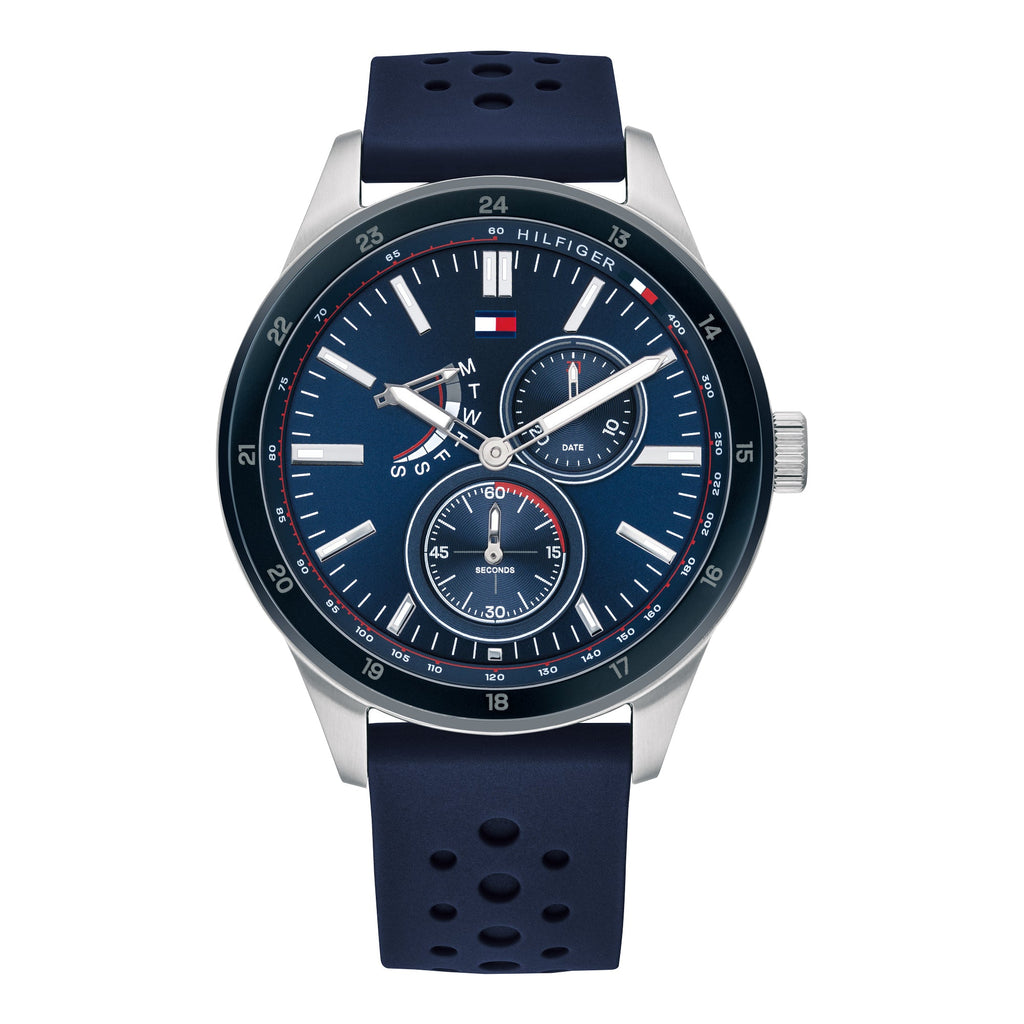 Tommy Hilfiger Austin Quartz Blue Dial Blue Rubber Strap Watch for Men - 1791635 Buy Now By Tommy Hilfiger