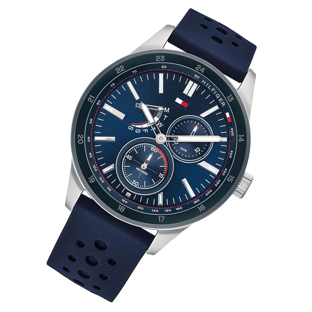 Tommy Hilfiger Austin Quartz Blue Dial Blue Rubber Strap Watch for Men - 1791635 Buy Now By Tommy Hilfiger