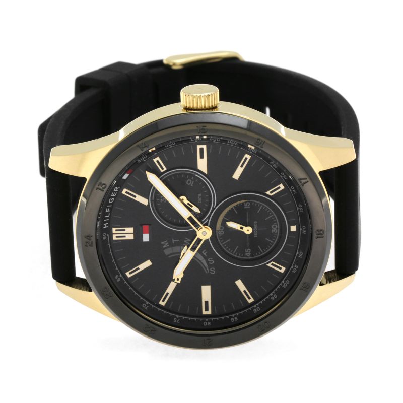 Tommy Hilfiger Austin Black Dial Black Rubber Strap Watch for Men - 1791636 Buy Now By Tommy Hilfiger