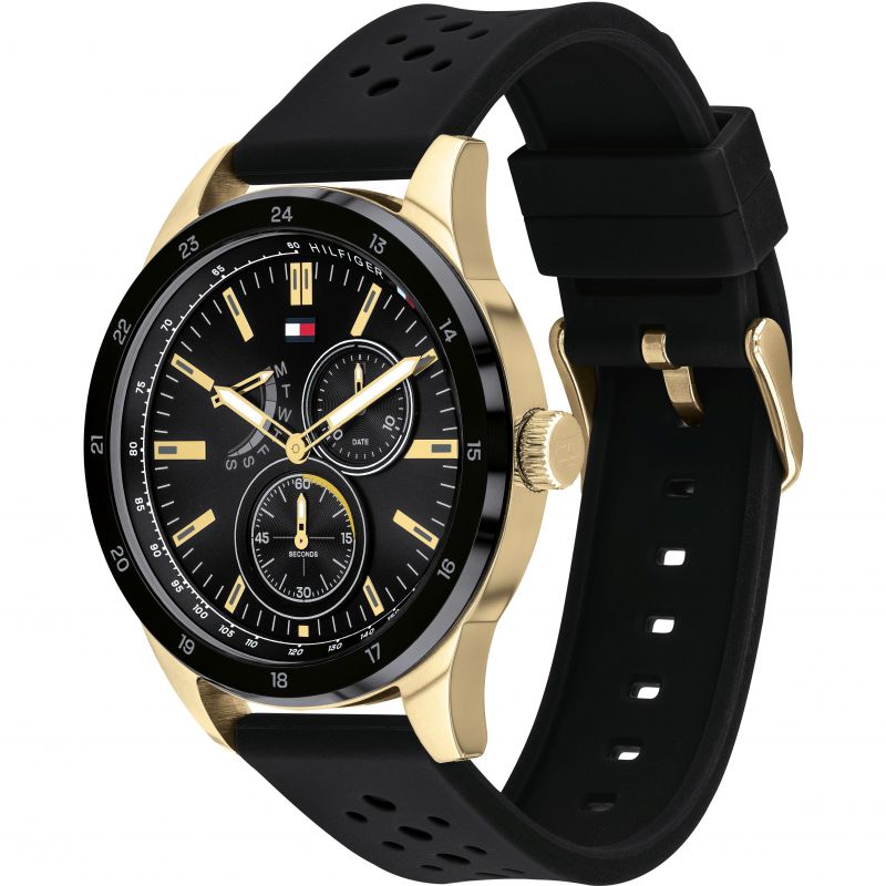 Tommy Hilfiger Austin Black Dial Black Rubber Strap Watch for Men - 1791636 Buy Now By Tommy Hilfiger