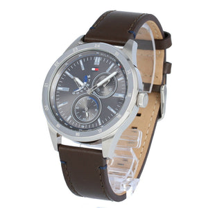 Tommy Hilfiger Austin Grey Dial Brown Leather Strap Watch for Men - 1791637 Buy Now By Tommy Hilfiger