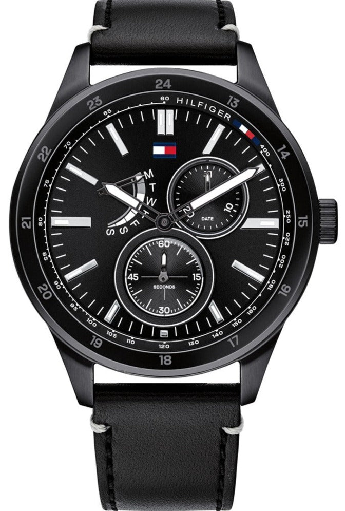 Tommy Hilfiger Austin Black Dial Black Leather Strap Watch for Men - 1791638 Buy Now By Tommy Hilfiger