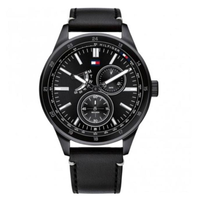 Tommy Hilfiger Austin Black Dial Black Leather Strap Watch for Men - 1791638 Buy Now By Tommy Hilfiger