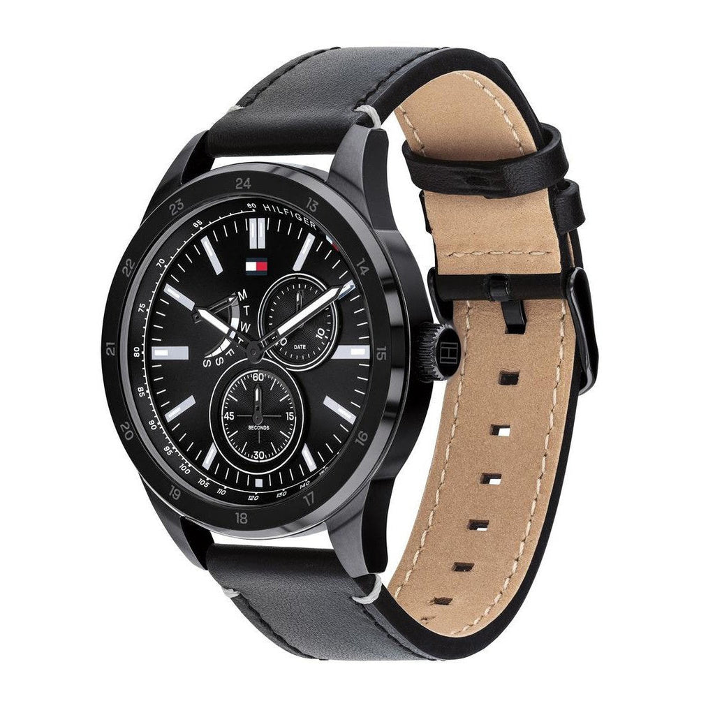 Tommy Hilfiger Austin Black Dial Black Leather Strap Watch for Men - 1791638 Buy Now By Tommy Hilfiger