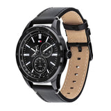 Tommy Hilfiger Austin Black Dial Black Leather Strap Watch for Men - 1791638 Buy Now By Tommy Hilfiger