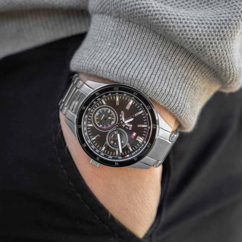 Tommy Hilfiger Austin Black Dial Silver Steel Strap Watch for Men - 1791639 Buy Now By Tommy Hilfiger