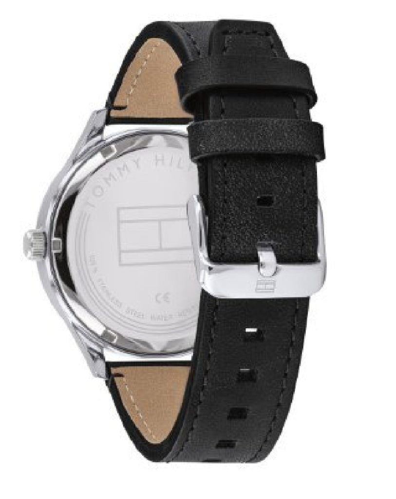 Tommy Hilfiger Spencer Skeleton Black Dial Black Leather Strap Watch for Men - 1791641 Buy Now By Tommy Hilfiger