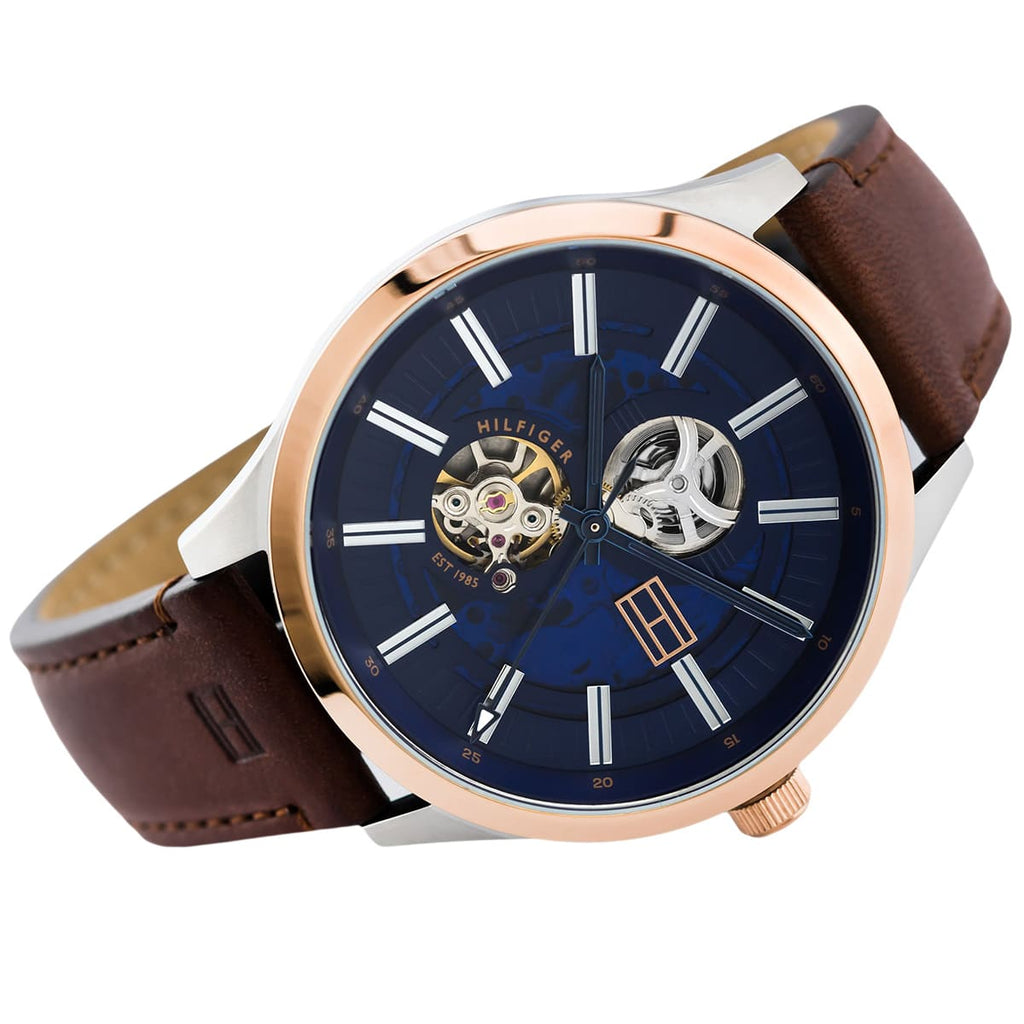 Tommy Hilfiger Spencer Blue Dial Brown Leather Strap Watch for Men - 1791642 Buy Now By Tommy Hilfiger
